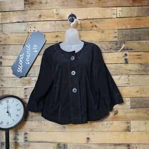 Madison women's black corduroy cropped day jacket size large